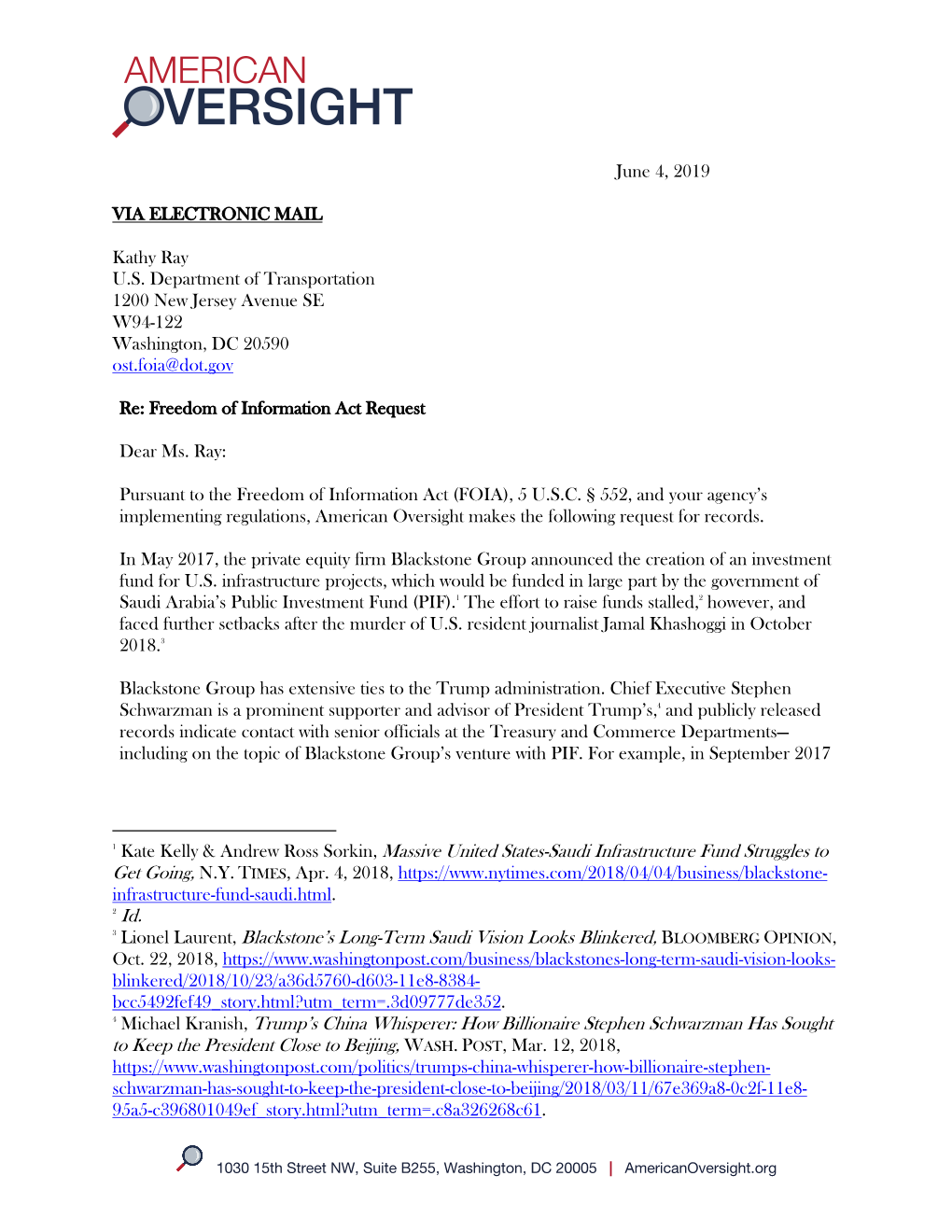 1 Kate Kelly & Andrew Ross Sorkin, Massive United States-Saudi Infrastructure Fund Struggles to 2 Id. 3 Lionel Laurent, Blac