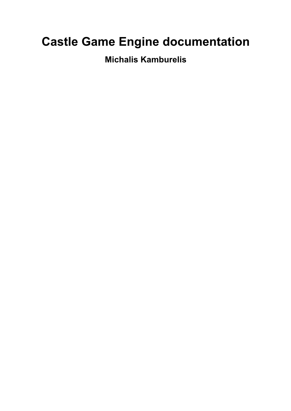 Castle Game Engine Documentation
