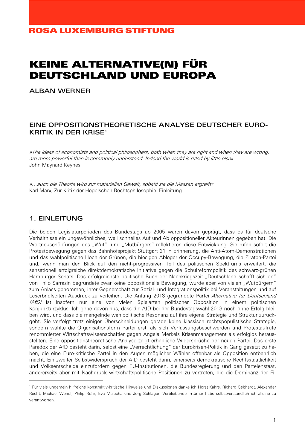 Keine Alternative(N) Für Deutschland Und Europa