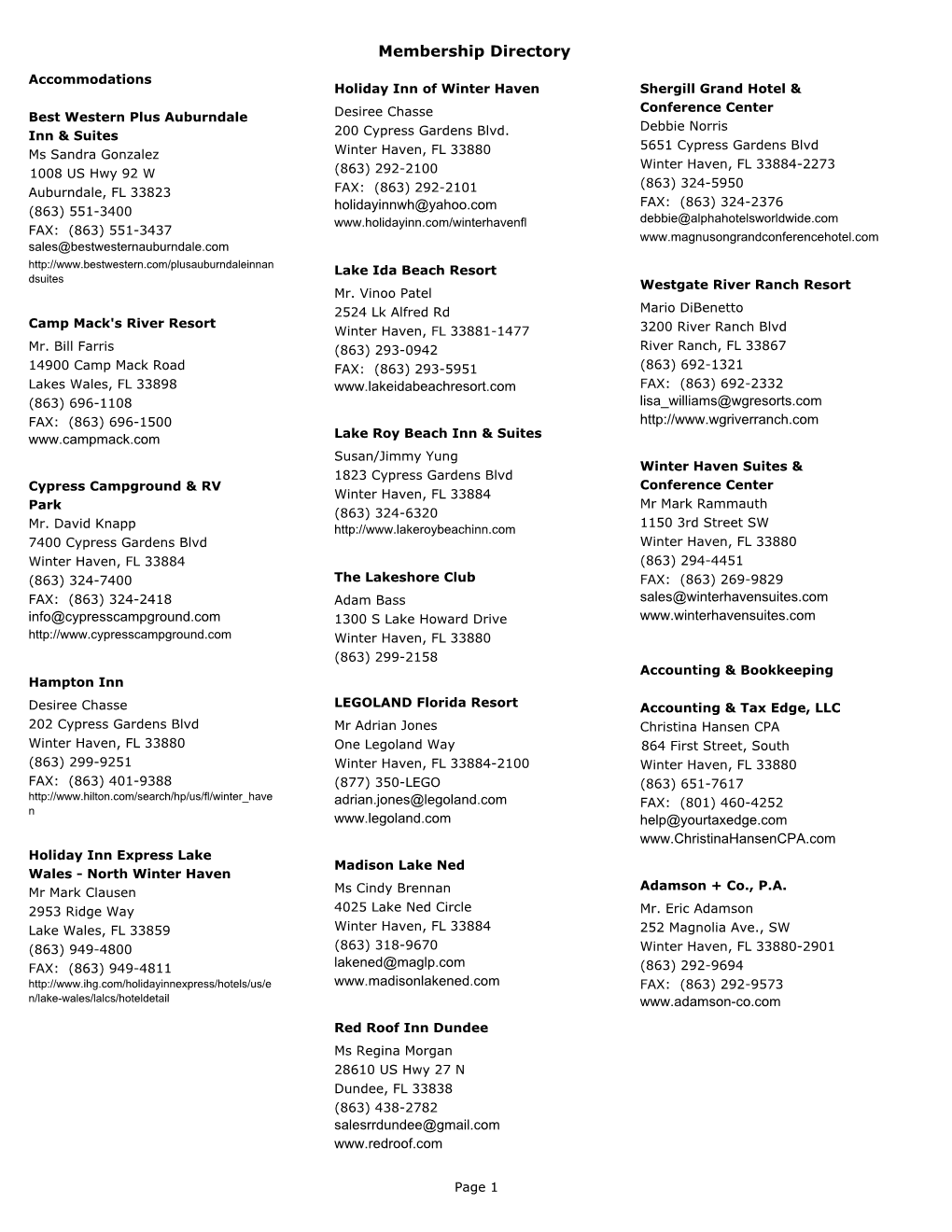 Membership Directory