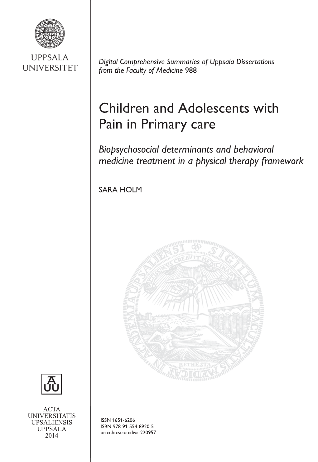 Children and Adolescents with Pain in Primary Care