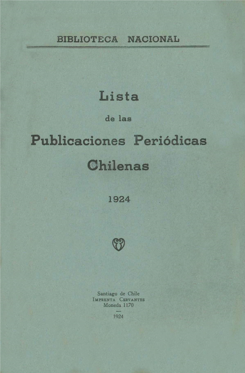 Lista Publicaciones Periódicas Chilenas