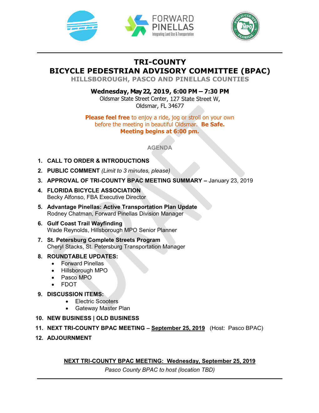 TRI-COUNTY BPAC MEETING SUMMARY – January 23, 2019 4