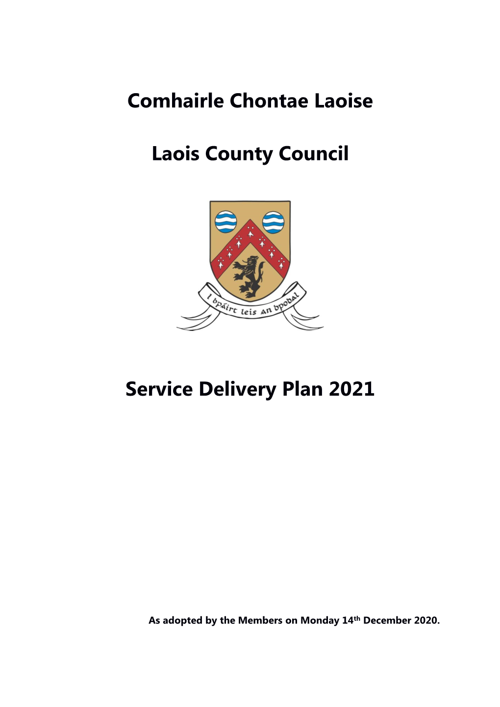 2021 Service Delivery Plan
