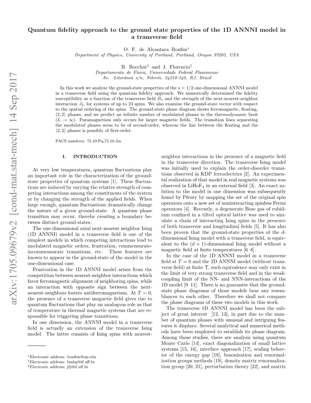 Quantum Fidelity Approach to the Ground State Properties of the 1D