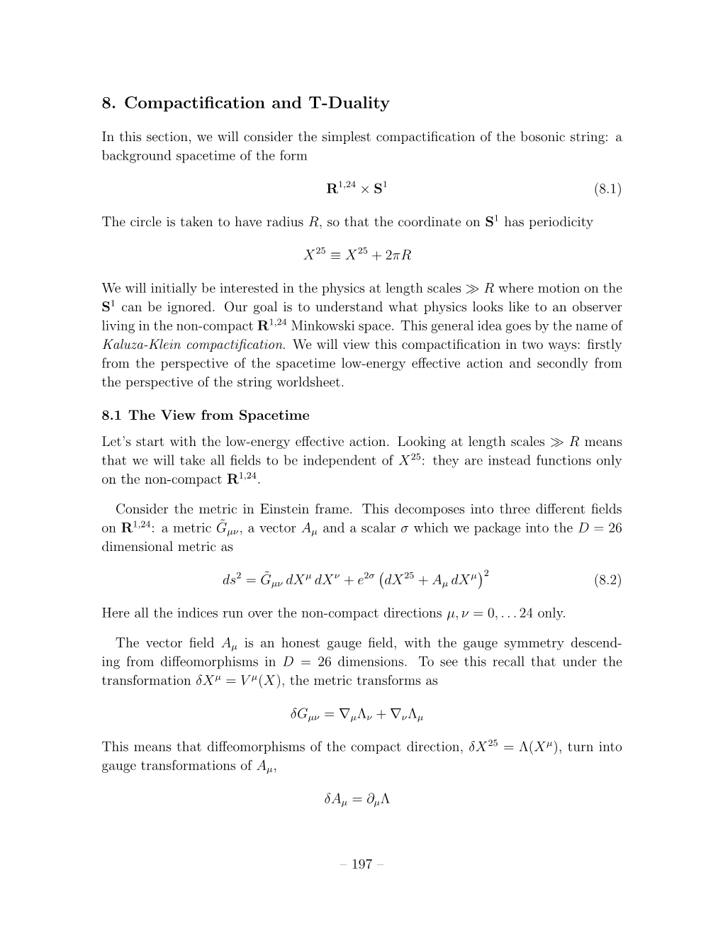 8. Compactification and T-Duality