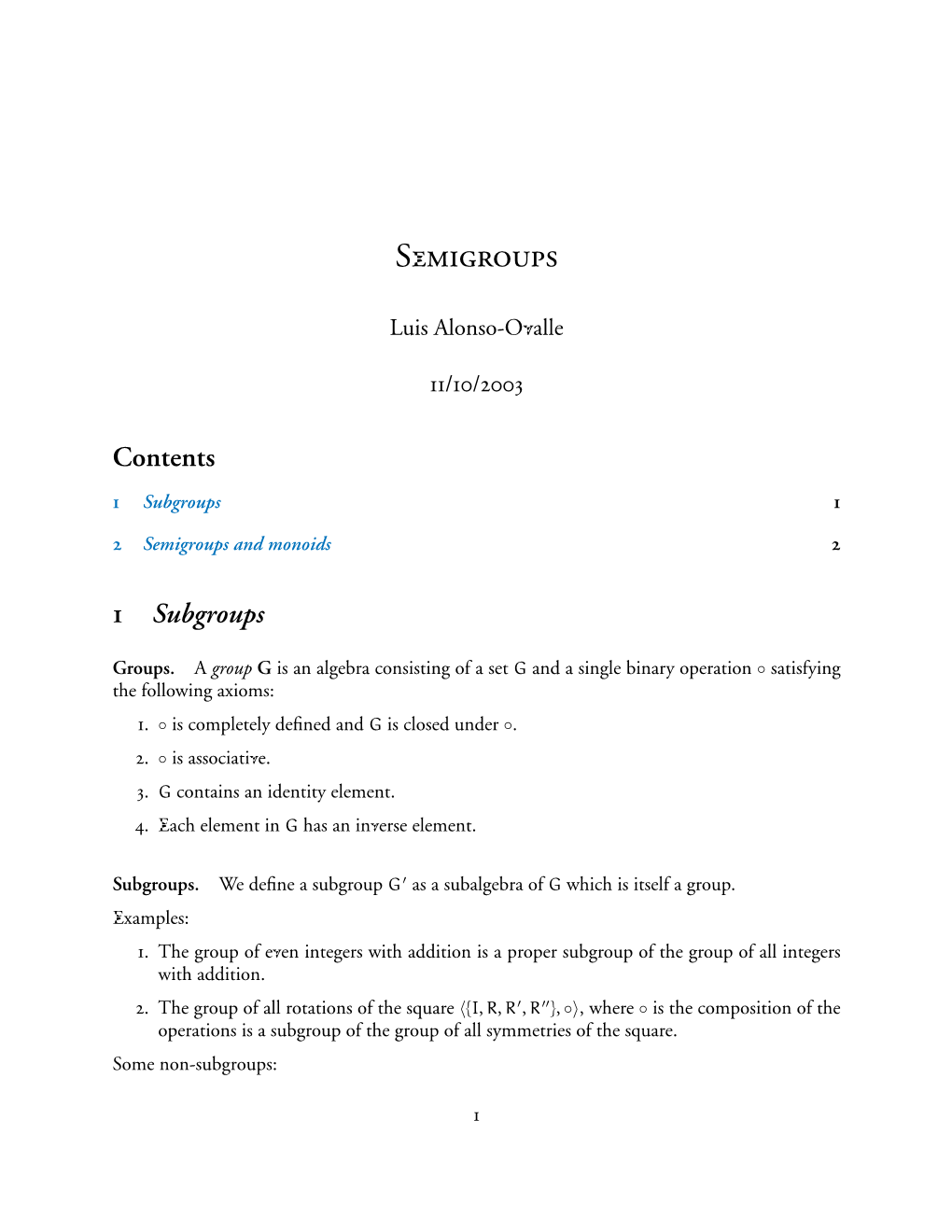 Semigroups and Monoids 