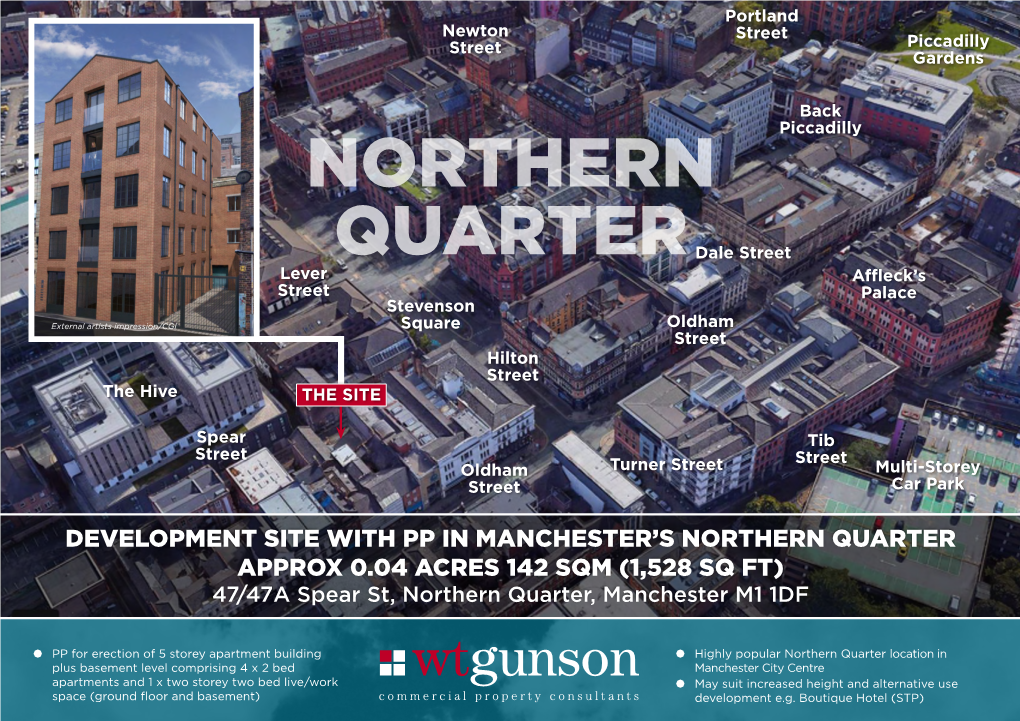 NORTHERN QUARTER APPROX 0.04 ACRES 142 SQM (1,528 SQ FT) 47/47A Spear St, Northern Quarter, Manchester M1 1DF