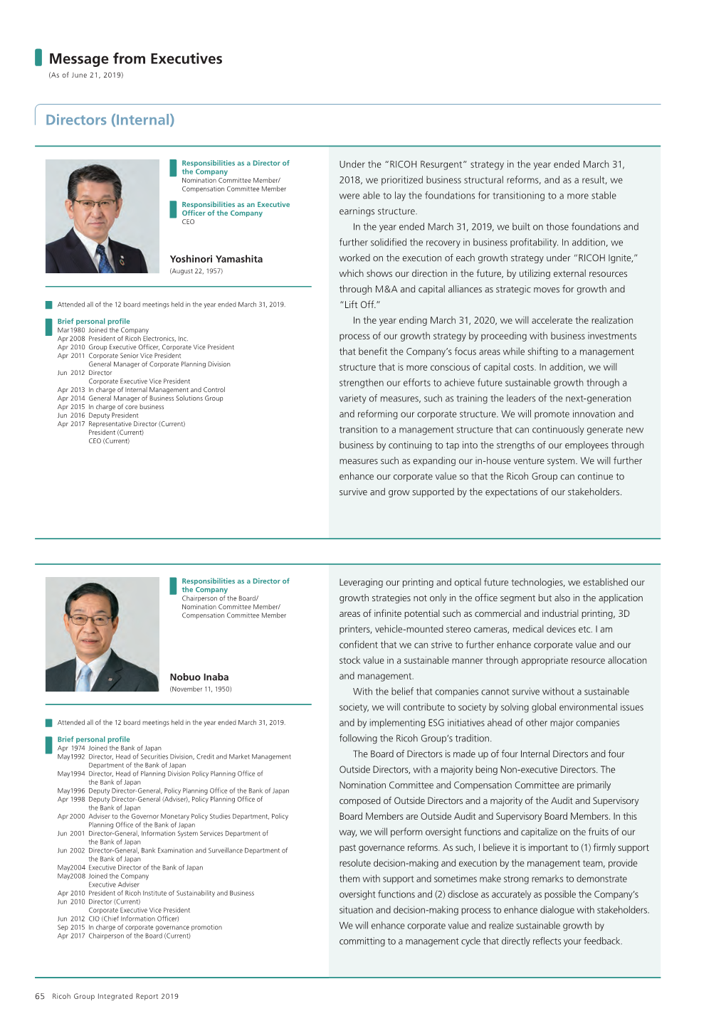 Ricoh Group Integrated Report 2019 (English)