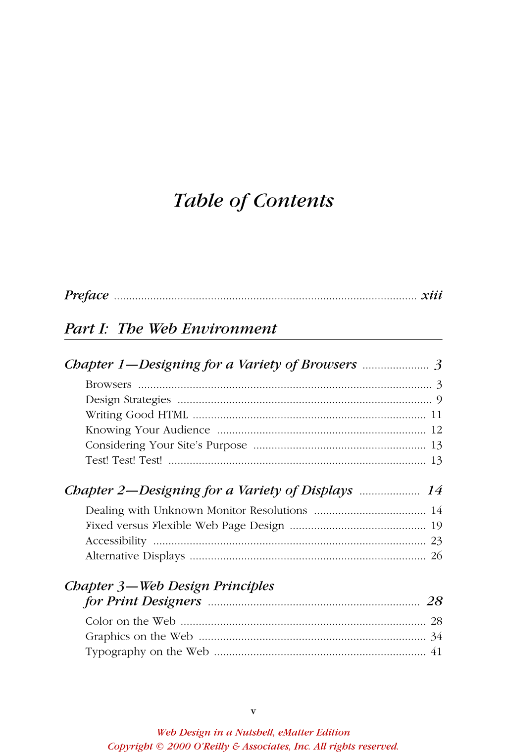 Table of Contents