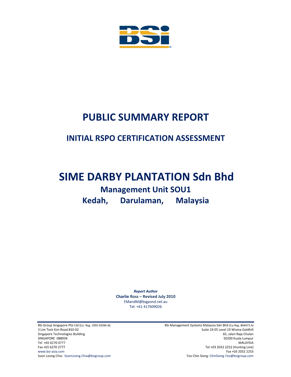 Sime Darby Plantation Sdn Bhd (SOU 1)