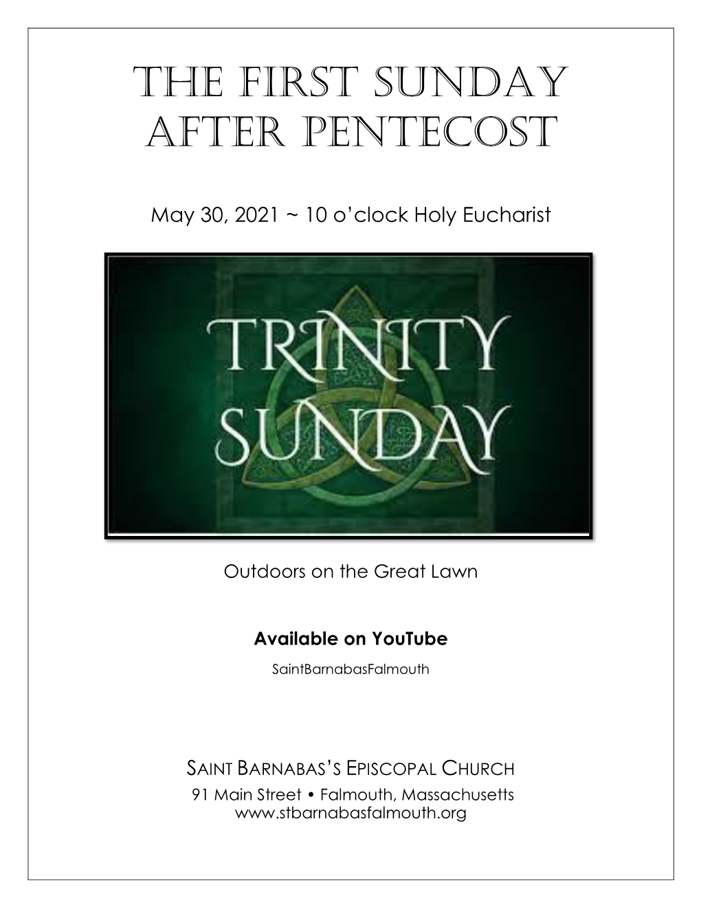 The First Sunday After Pentecost