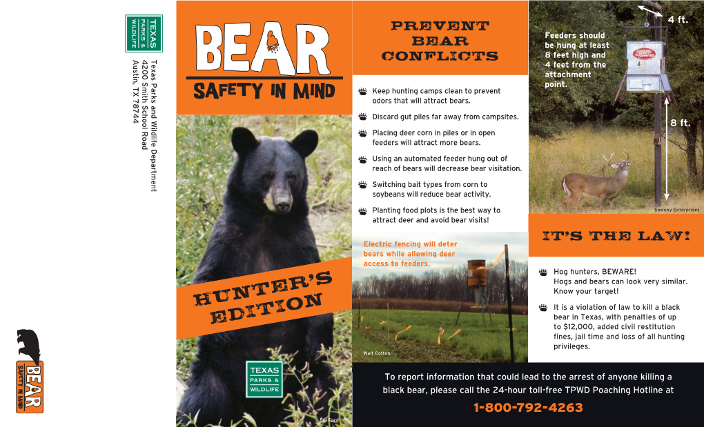 Bear Safety in Mind – Hunters’S Edition” Brochure, ©Louisiana Department of Wildlife & Fisheries Or Jacket to Appear Larger