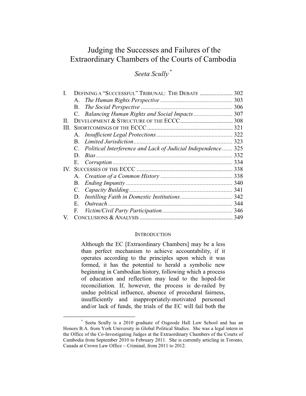 Judging the Successes and Failures of the Extraordinary Chambers of the Courts of Cambodia