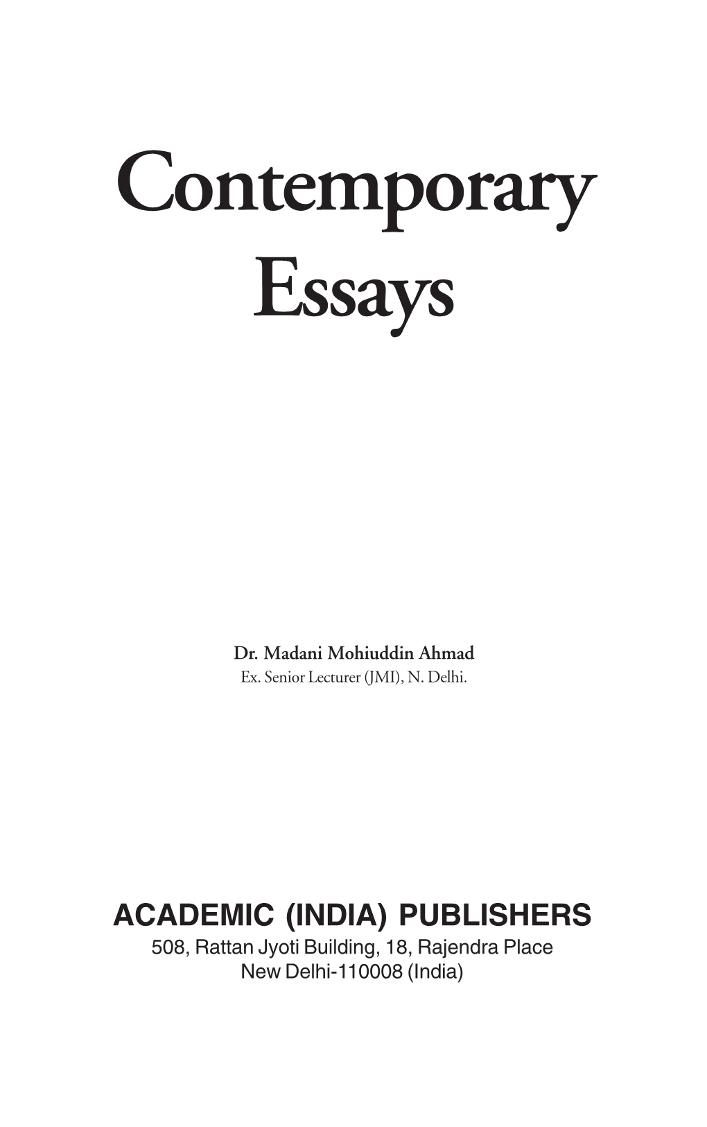 Contemporary Essays