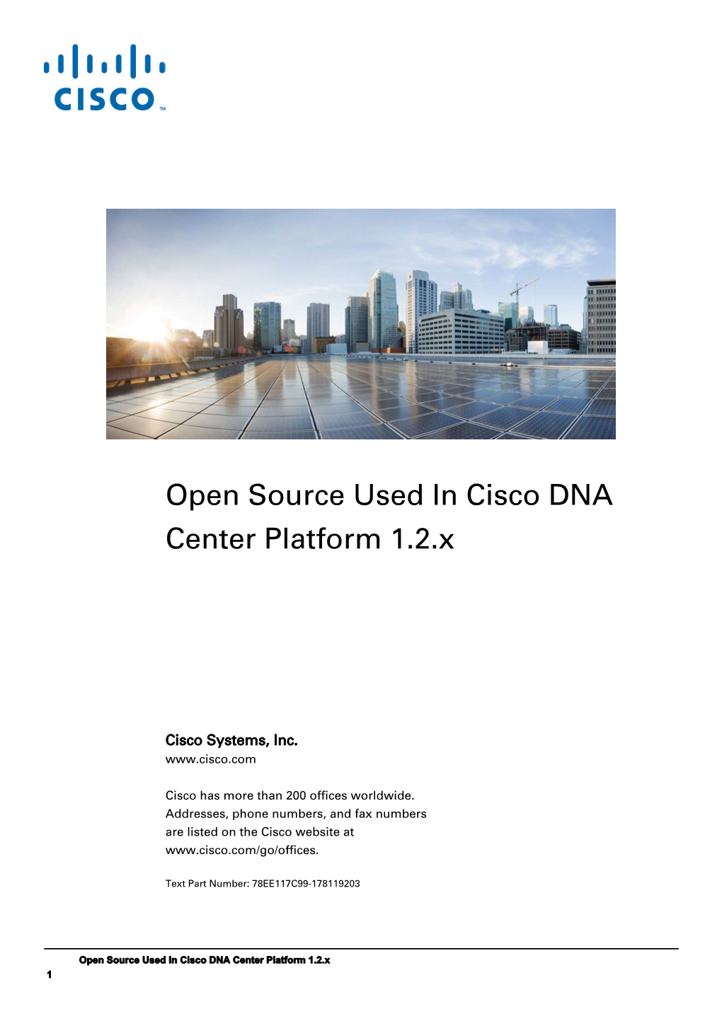 Open Source Used in Cisco DNA Center Platform Release 1.2.X