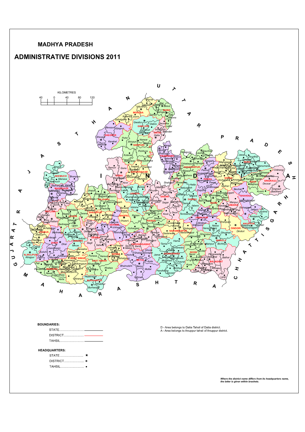 Madhya Pradesh Administrative Divisions 2011