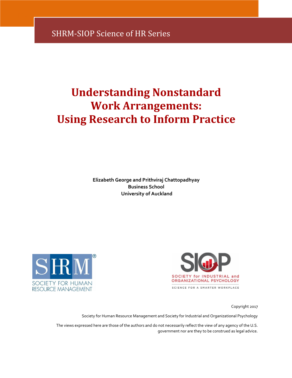 Understanding Nonstandard Work Arrangements: Using Research to Inform Practice