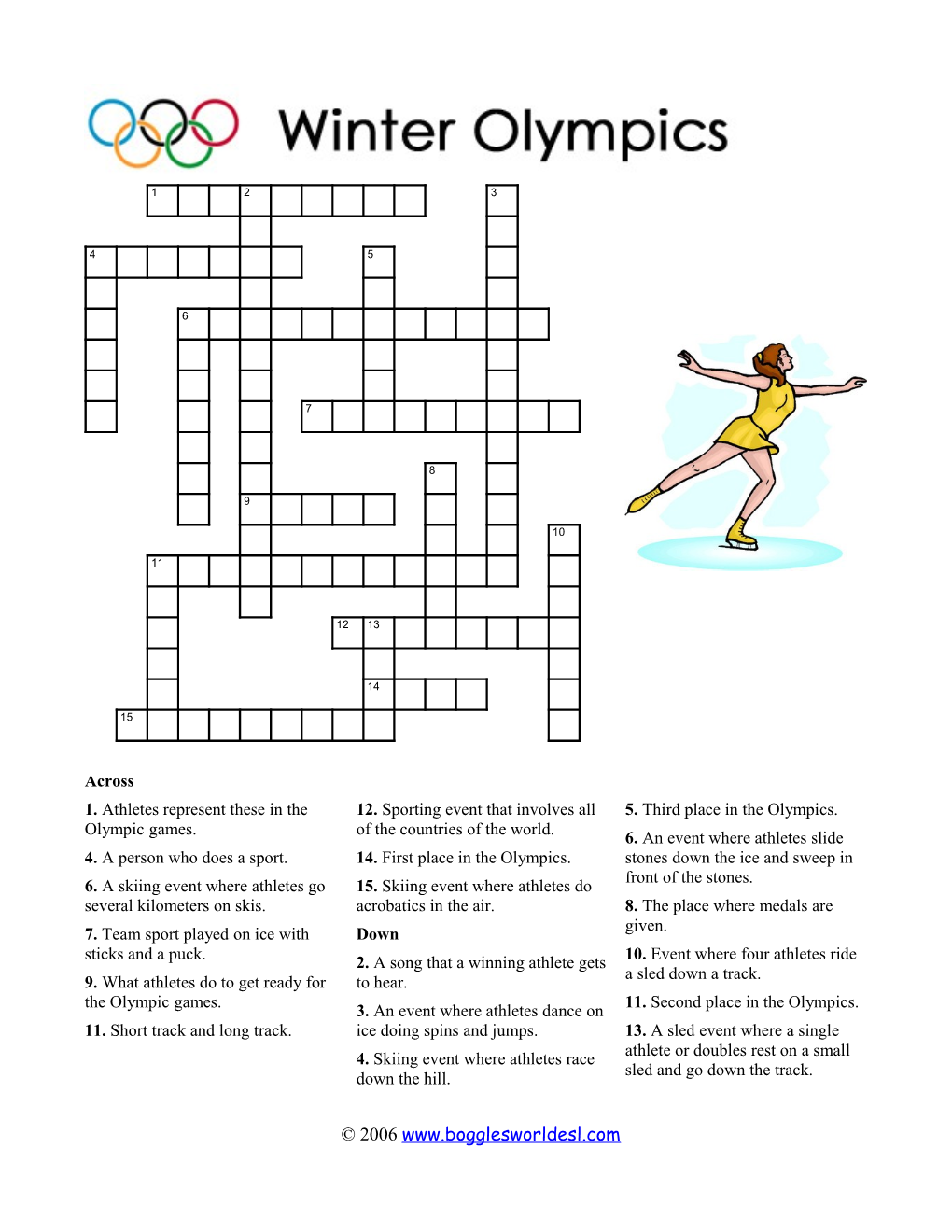 Winter Olympics Crossword