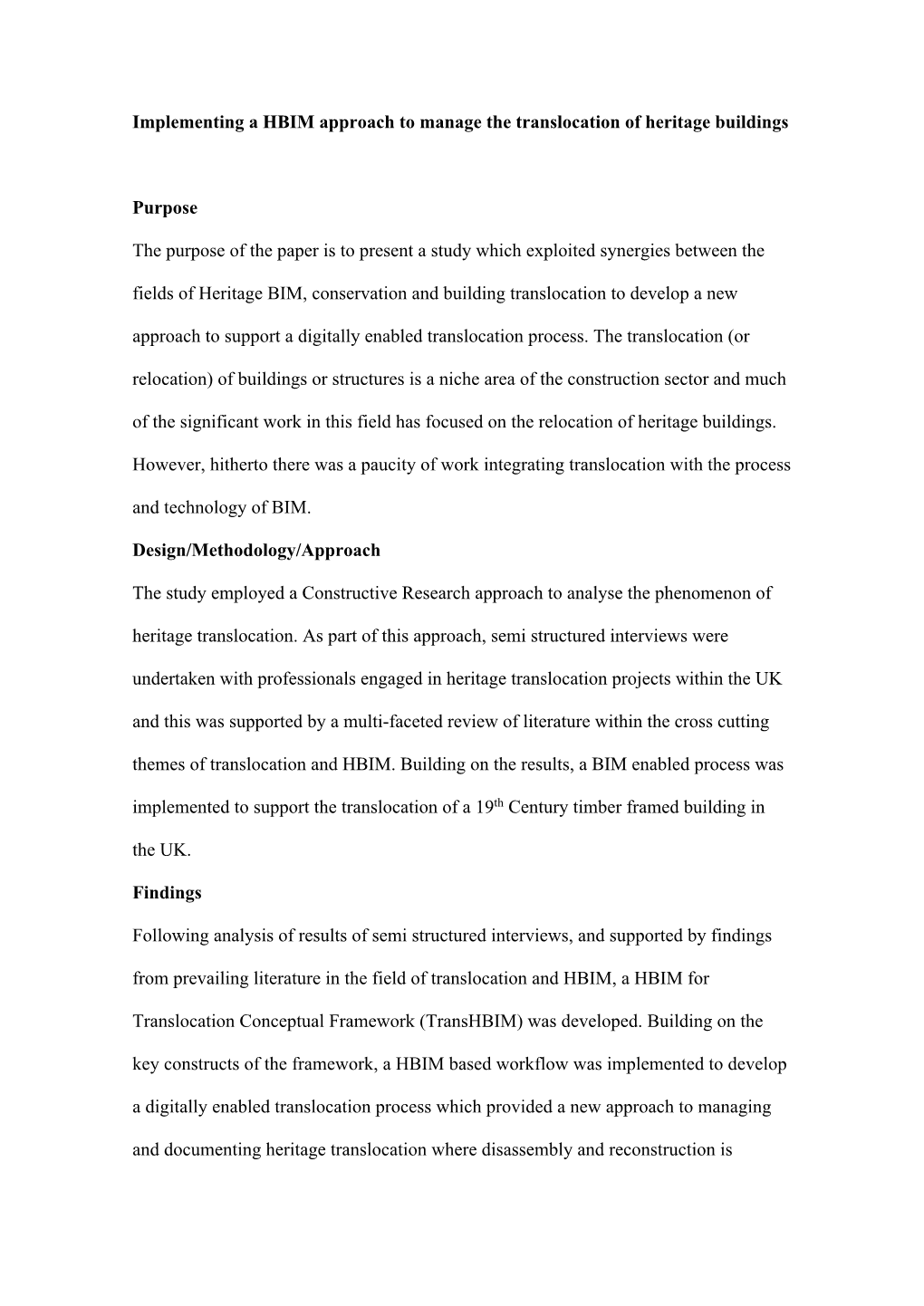 Implementing a HBIM Approach to Manage the Translocation of Heritage Buildings