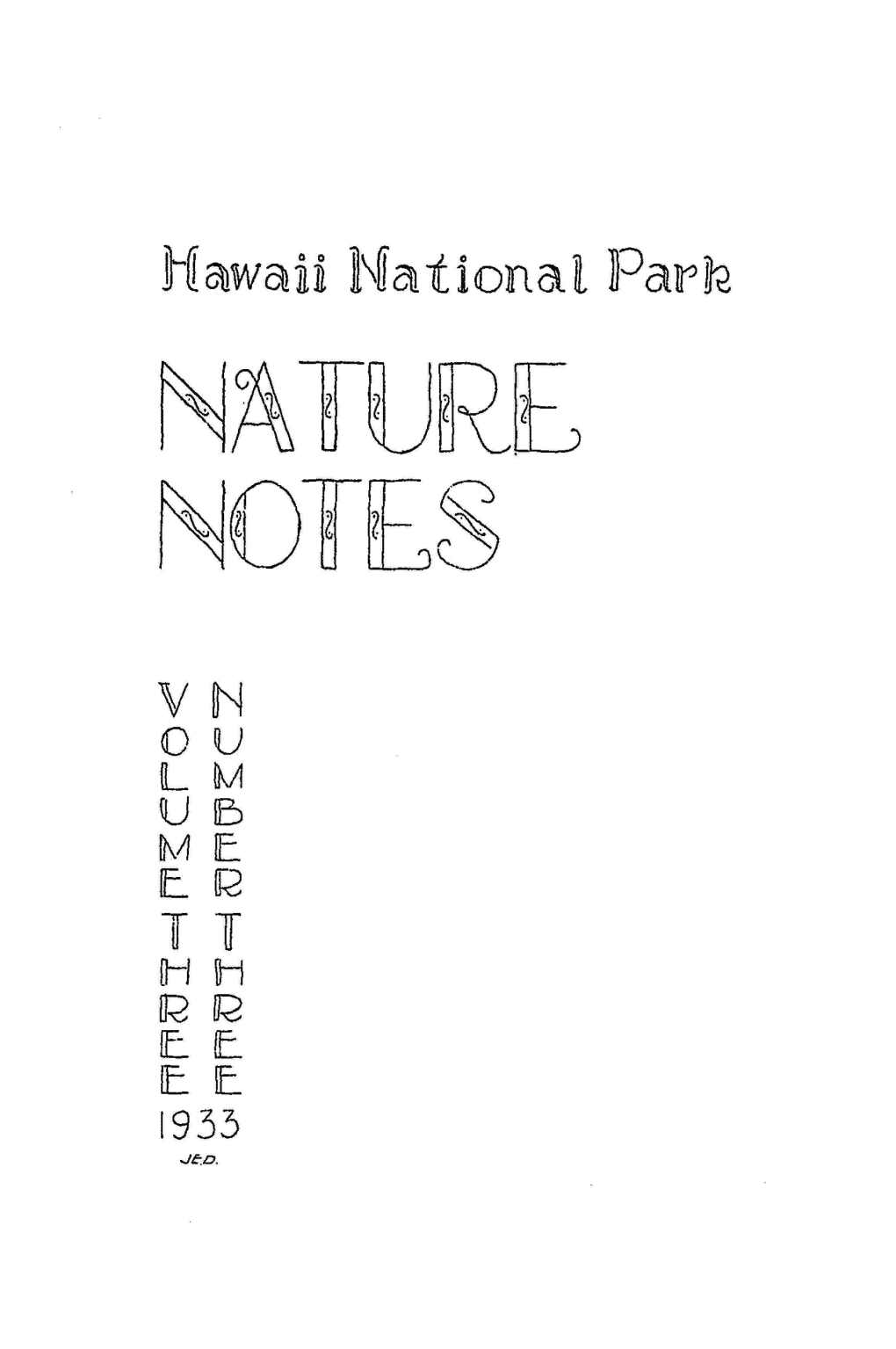 Hawaii National Parte NATURE NOTES