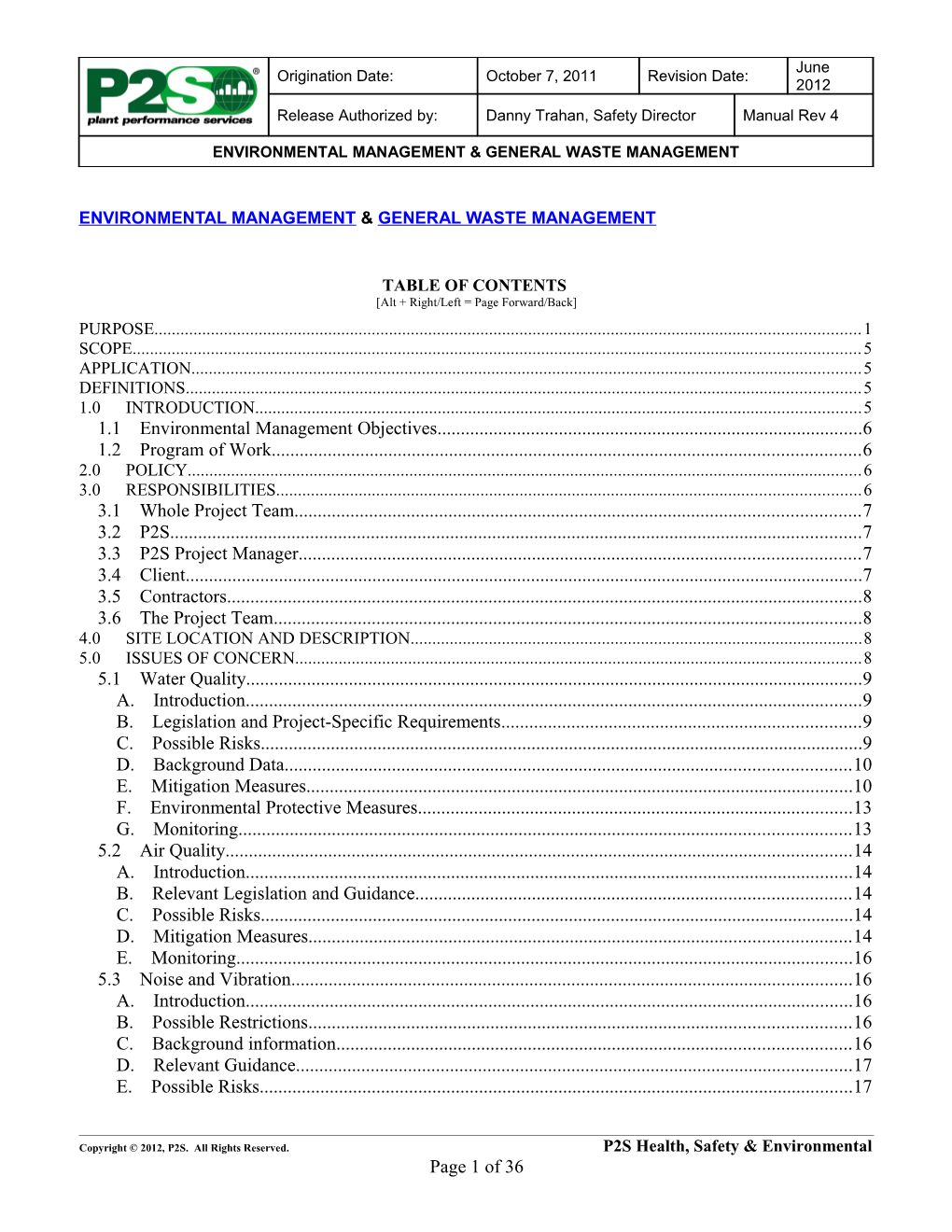 Health, Safety and Environmental Policy s5