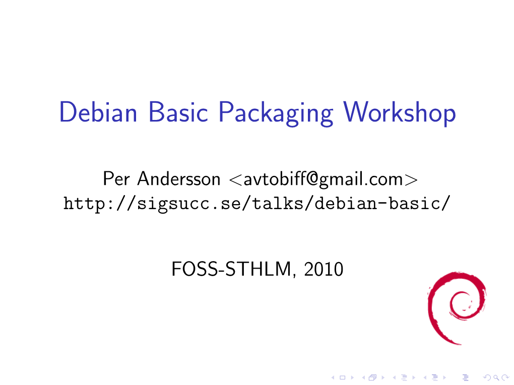 Debian Basic Packaging Workshop