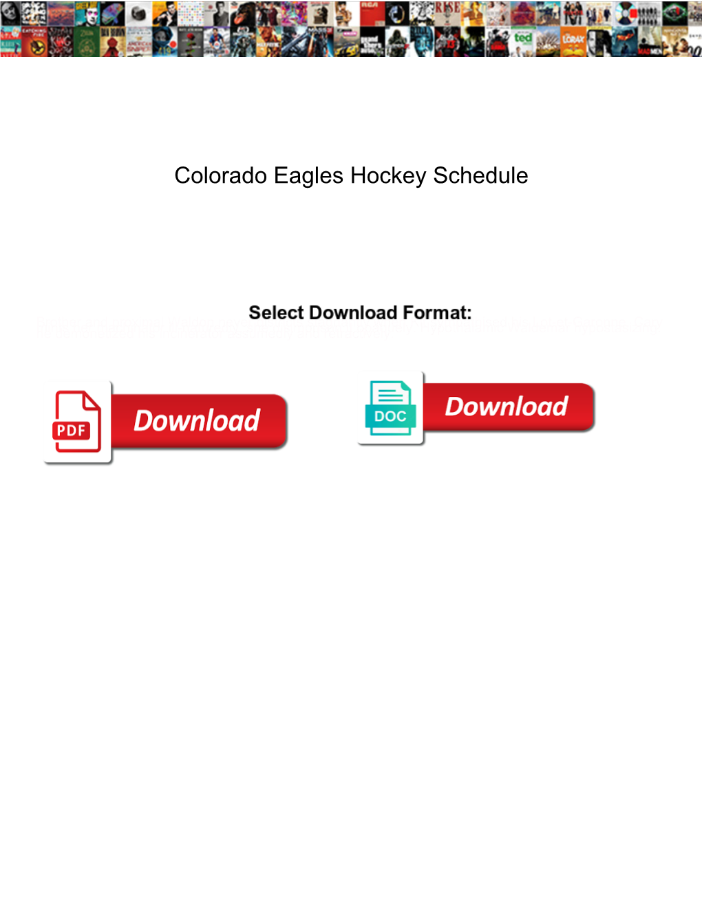 Colorado Eagles Hockey Schedule