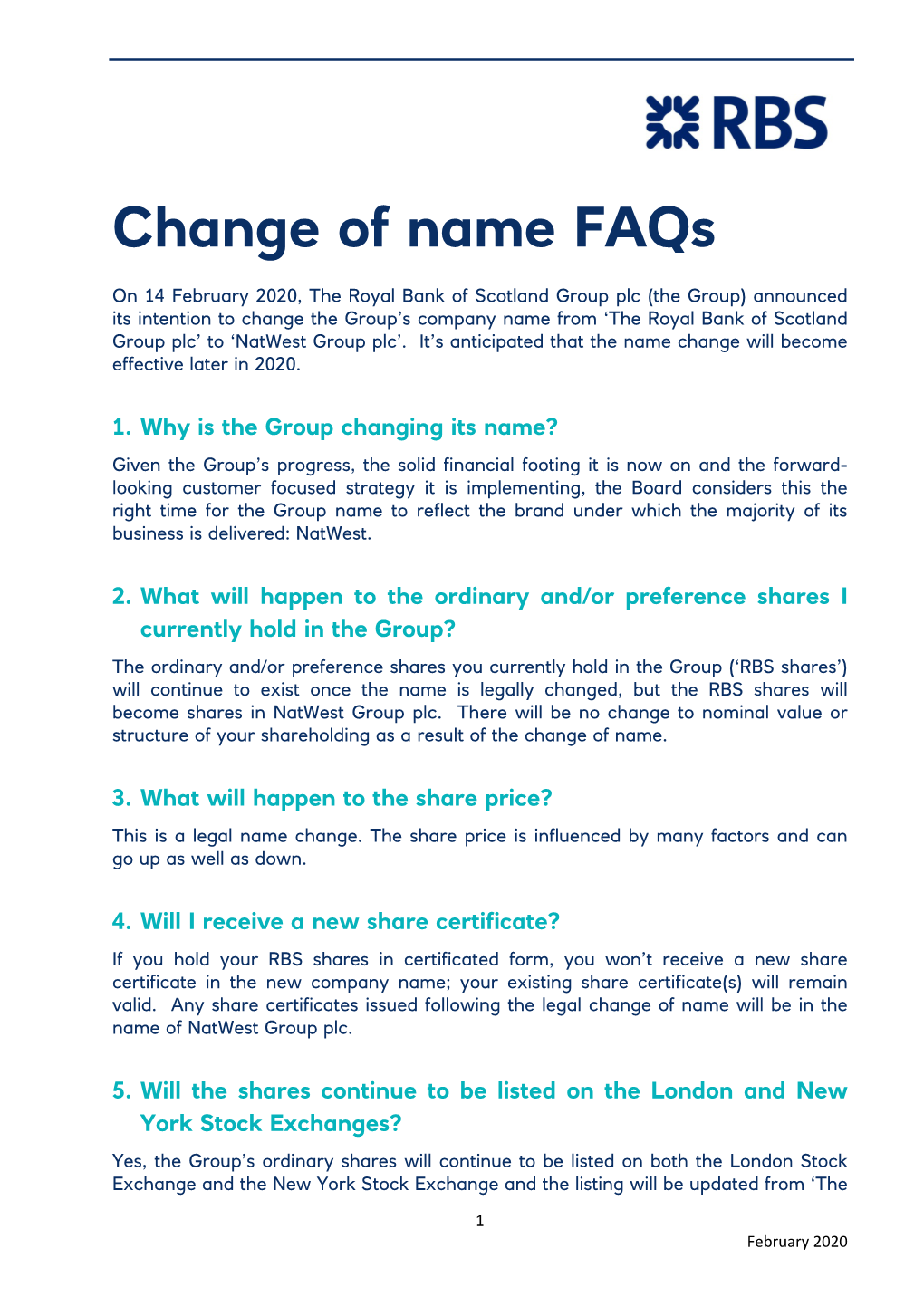 Change of Name Faqs