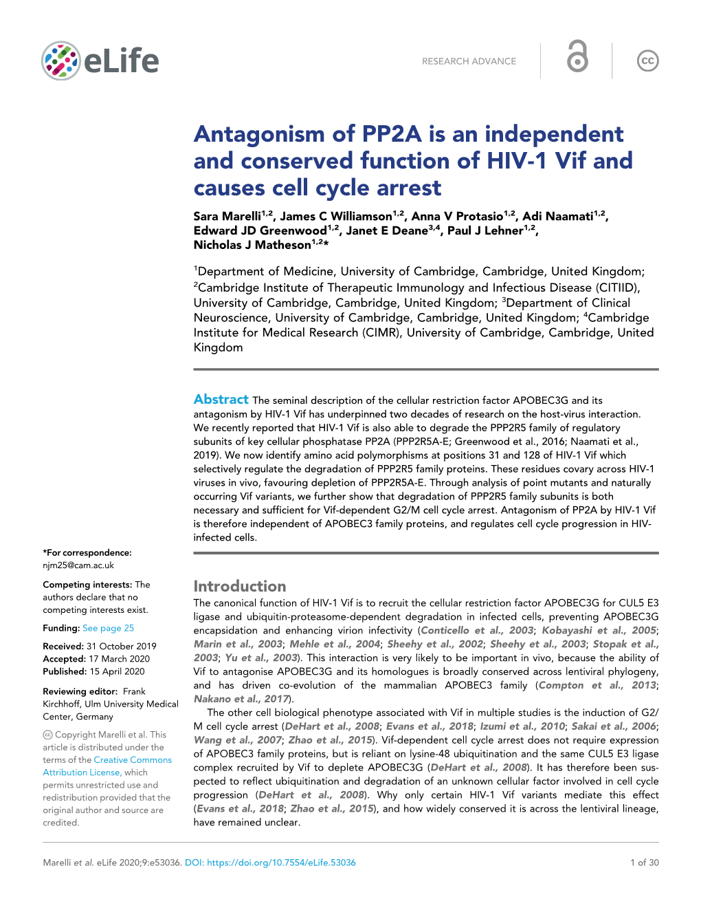 Antagonism of PP2A Is an Independent and Conserved