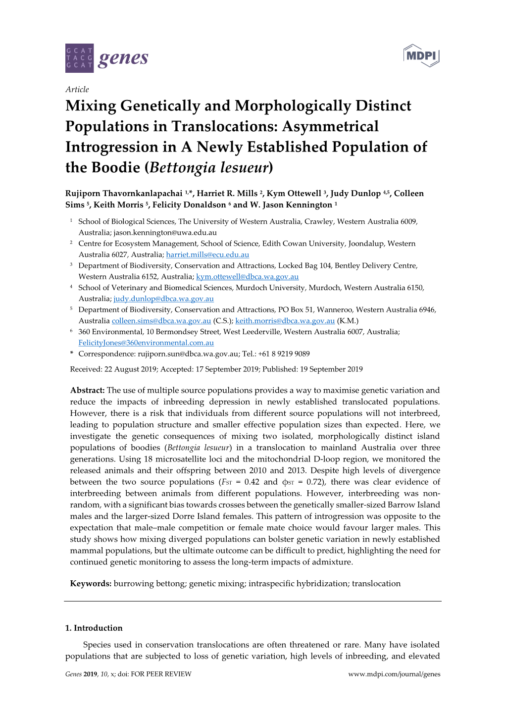 Mixing Genetically and Morphologically Distinct