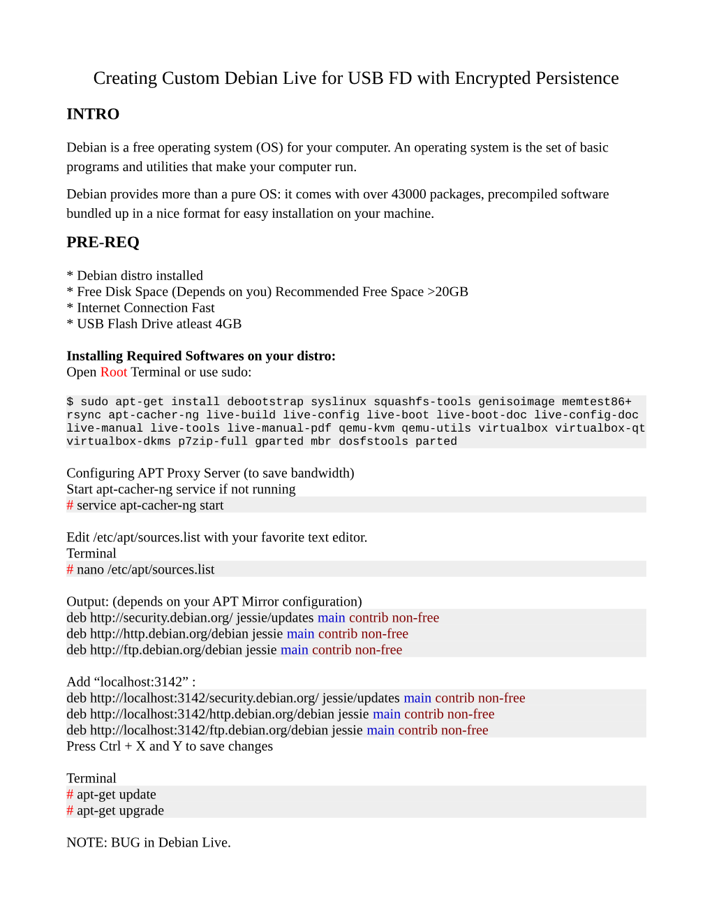 Creating Custom Debian Live for USB FD with Encrypted Persistence