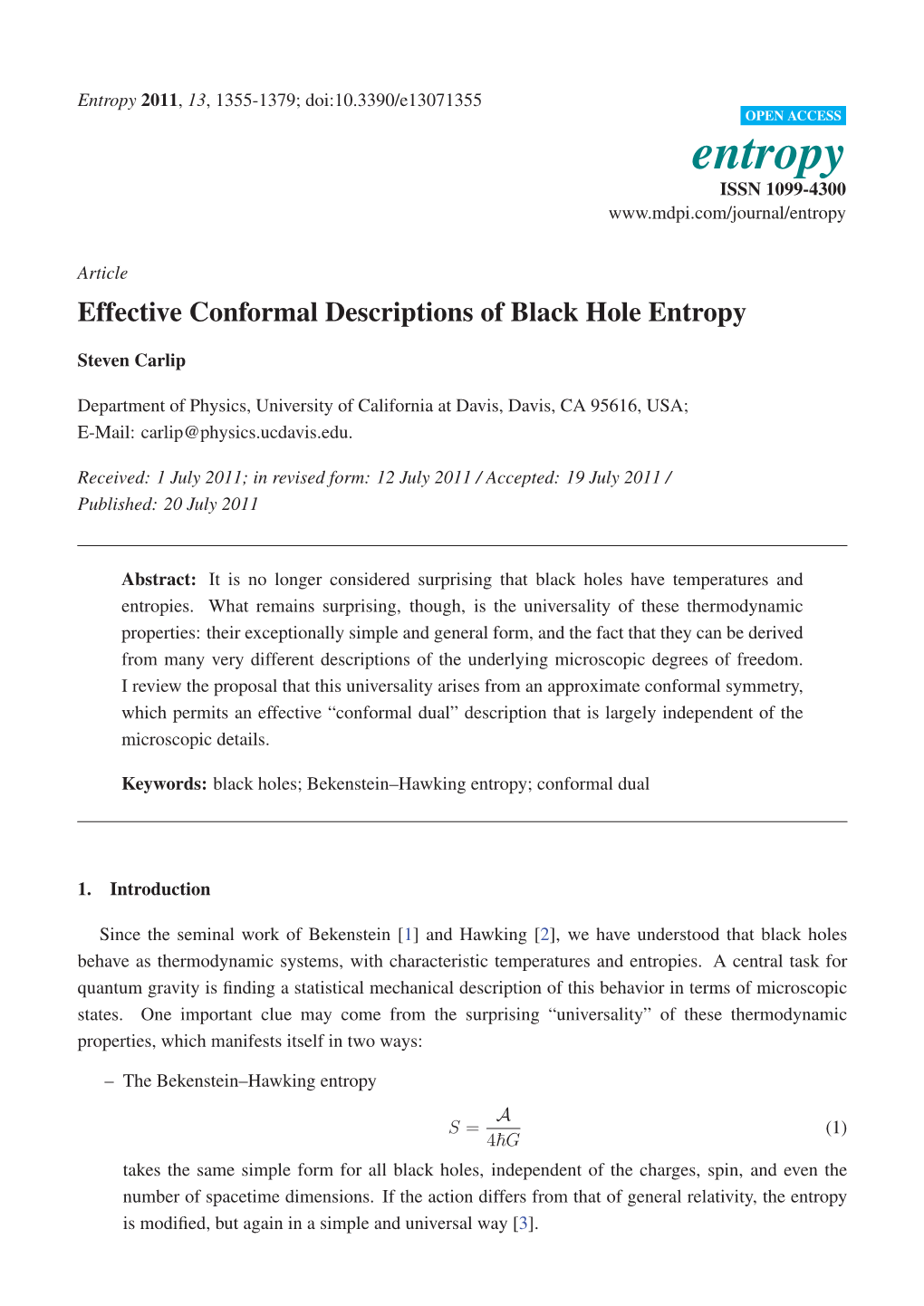 Effective Conformal Descriptions of Black Hole Entropy