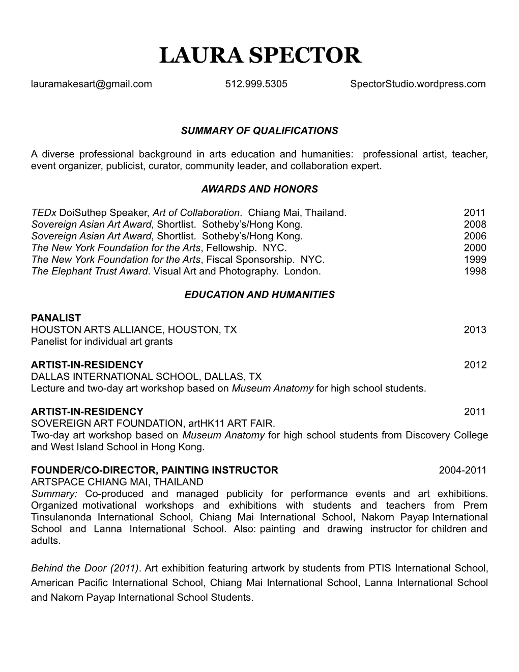 View Laura Spector's CV