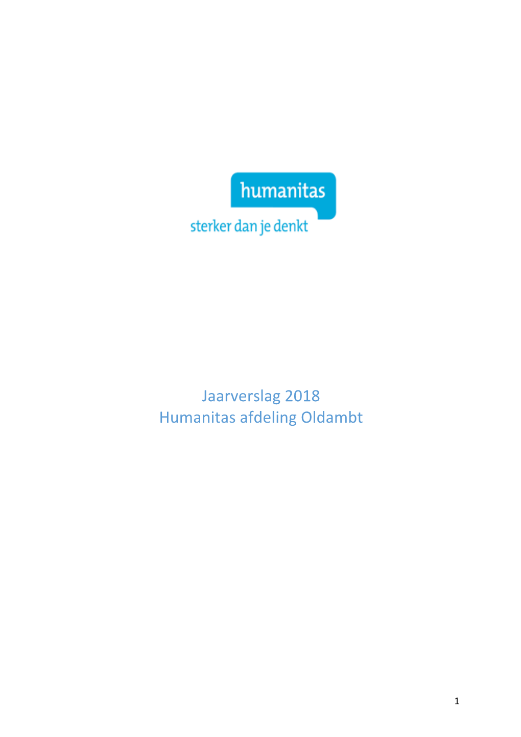 Jaarverslag 2018 Humanitas Afdeling Oldambt