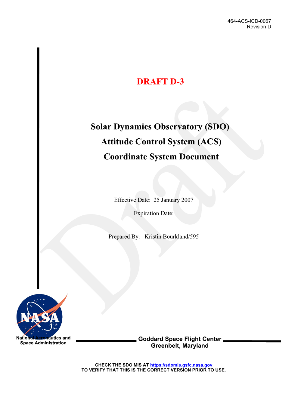 SDO ACS Coordinate Systems