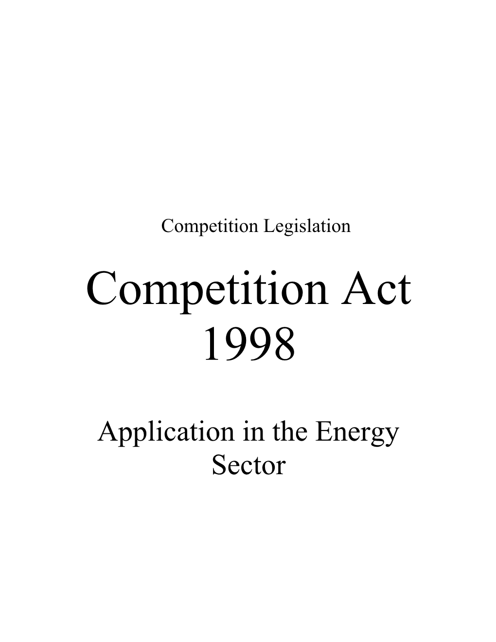 Competition Act 1998