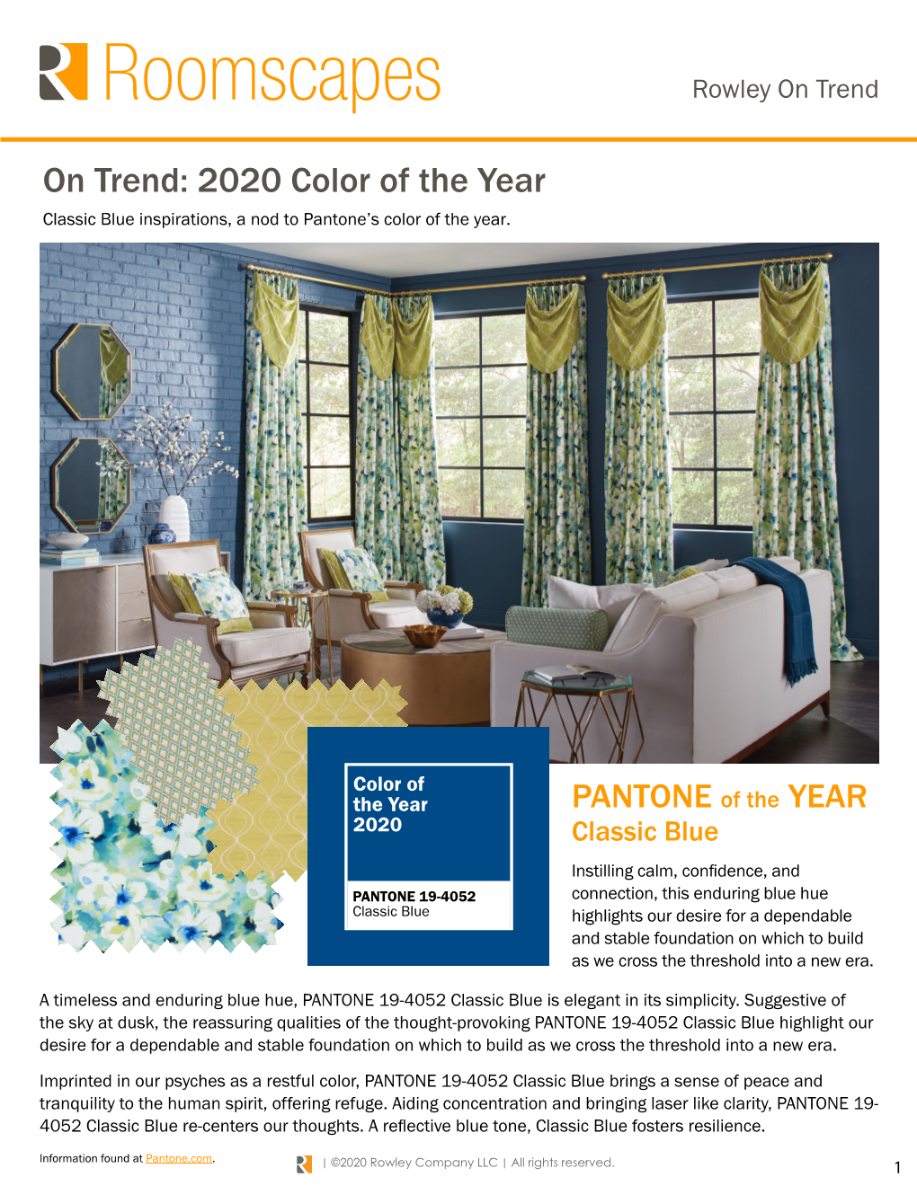 On Trend: 2020 Color of the Year Classic Blue Inspirations, a Nod to Pantone’S Color of the Year