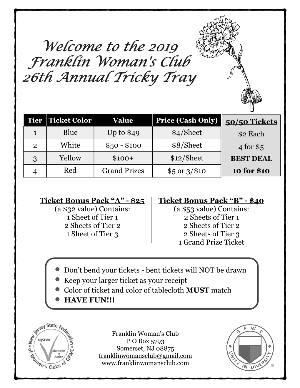 The 2019 Franklin Woman's Club 26Th Annual Tricky Tray