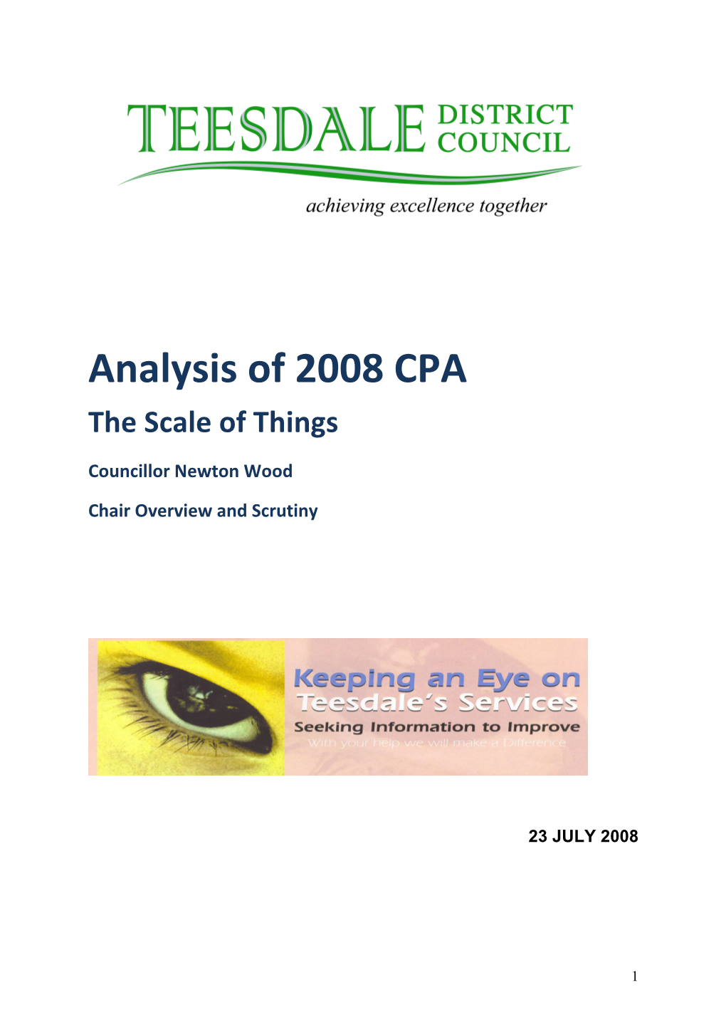 Analysis of 2008 CPA the Scale of Things