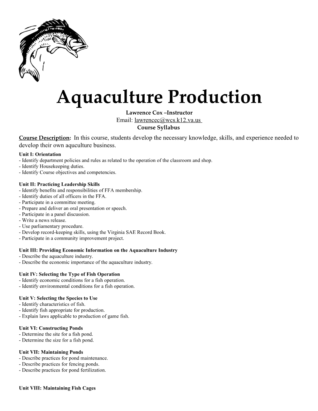 Aquaculture Production