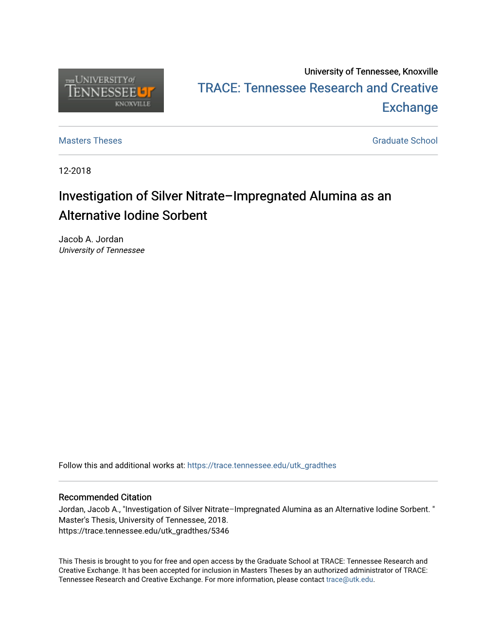 Investigation of Silver Nitrate–Impregnated Alumina As an Alternative Iodine Sorbent