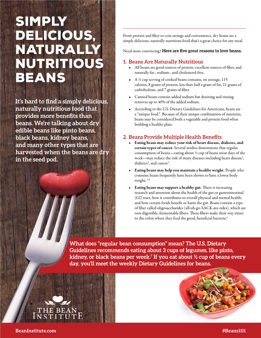 Simply Delicious, Naturally Nutritious Beans Provide BEANS for Plant-Based Protein, Fiber and a Variety of Other Essential Nutrients