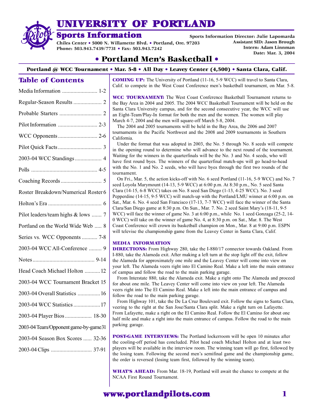 Portland Men's Basketball