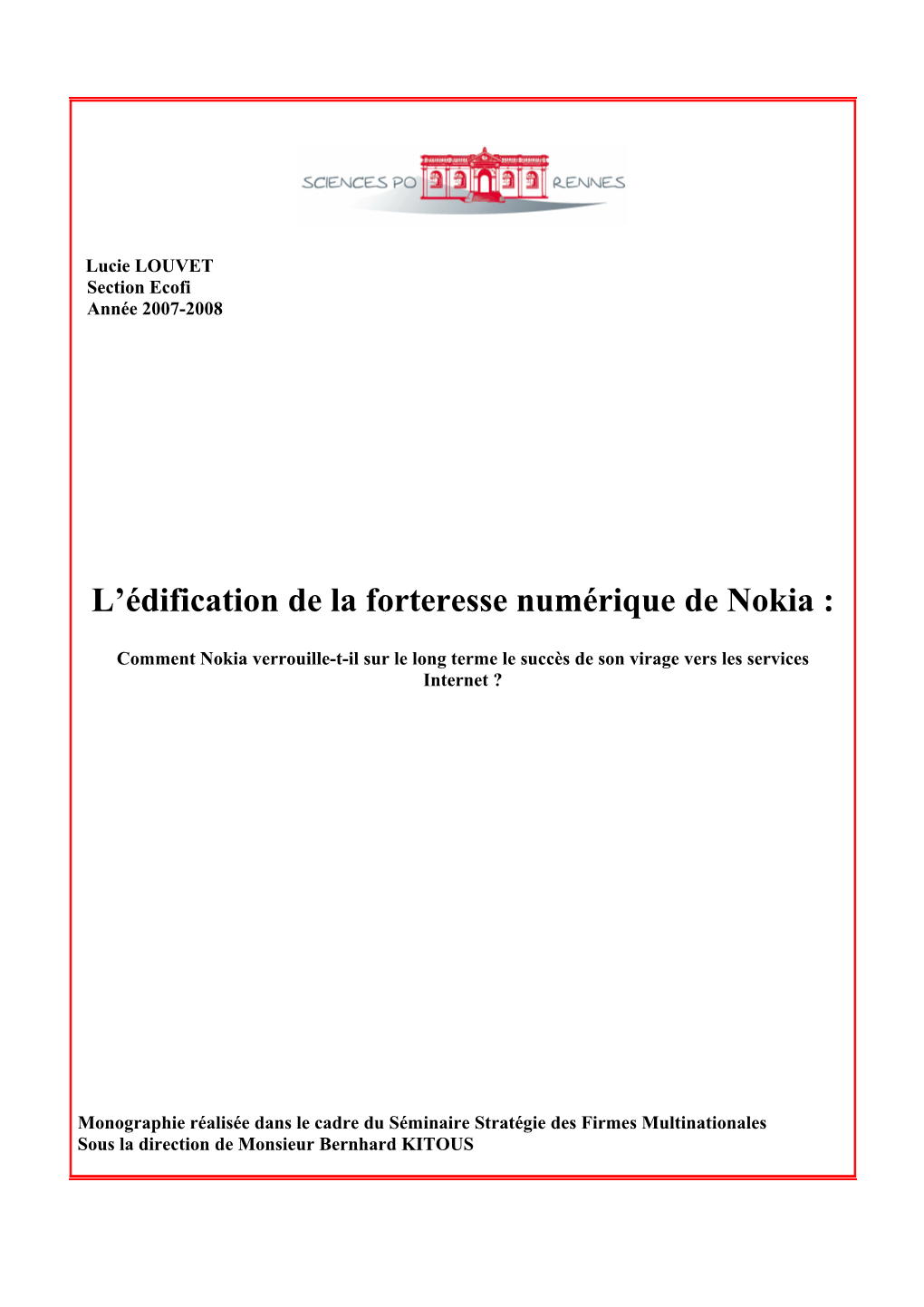 L'édification De La Forteresse Numérique De Nokia