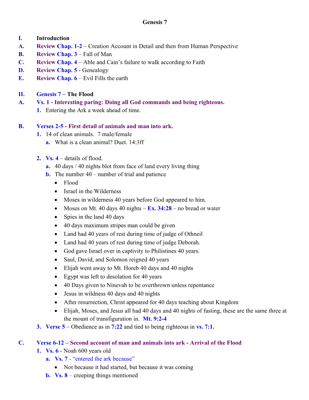 A. Review Chap. 1-2 Creation Account in Detail and Then from Human Perspective