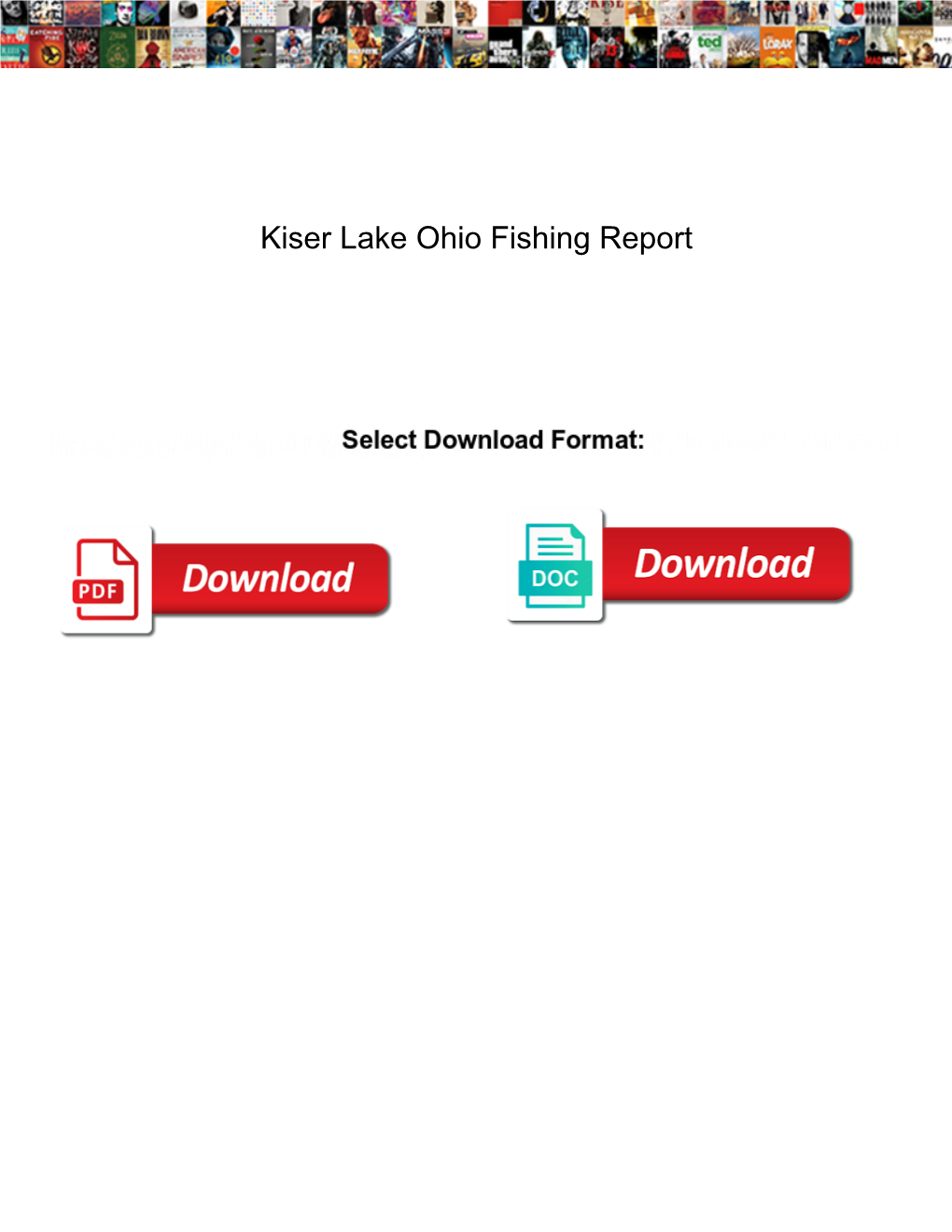 Kiser Lake Ohio Fishing Report