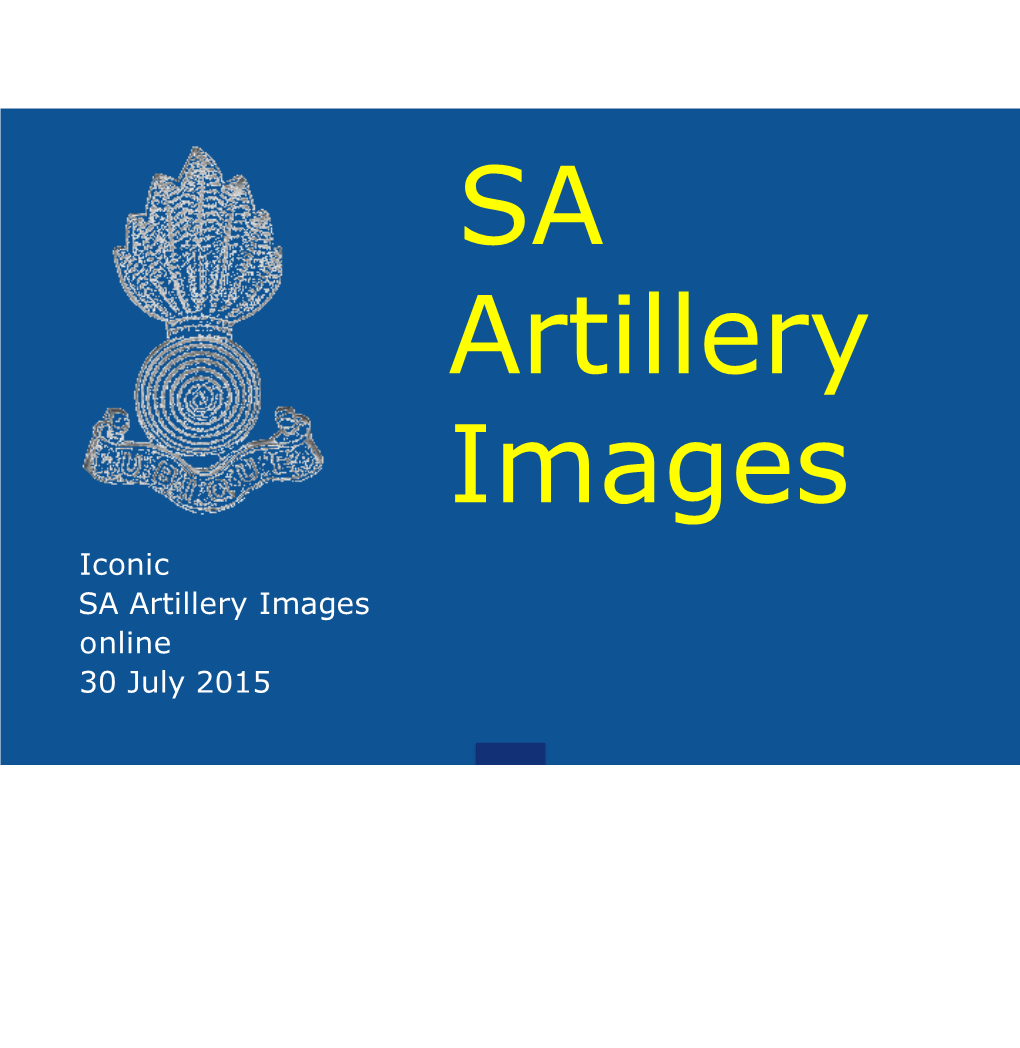 Iconic SA Artillery Images Online 30 July 2015