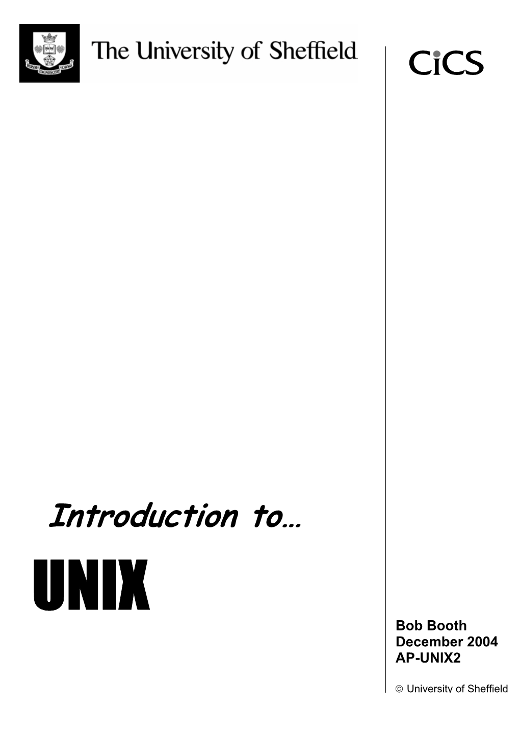 Introduction to Unix (PDF)
