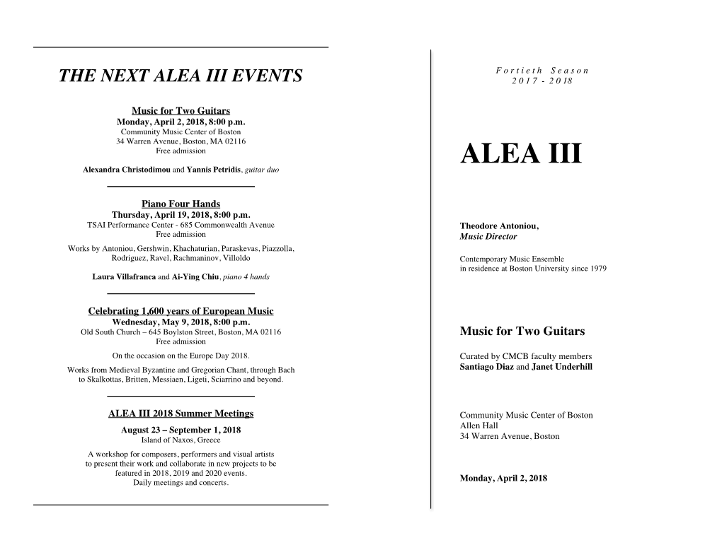 01-ALEA Program April 2, 2018-II